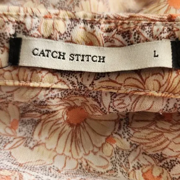 Catch Stitch Maxi Floral Tiered Maxi Midi Dress Large - Picture 8 of 8